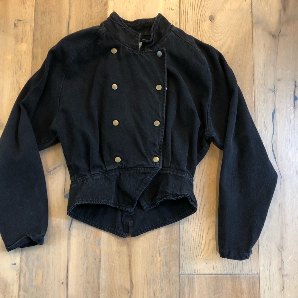 80’s style vintage black jean jacket